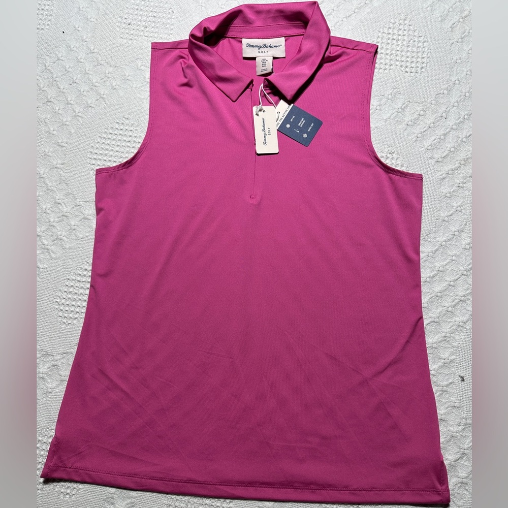 Tommy Bahama Sleeveless Polo Tank Top in Fuchsia Pink